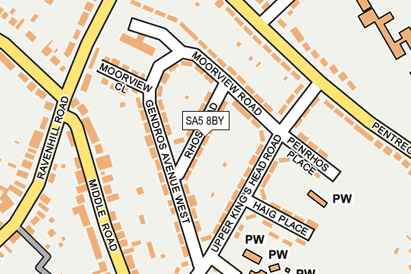 SA5 8BY map - OS OpenMap – Local (Ordnance Survey)