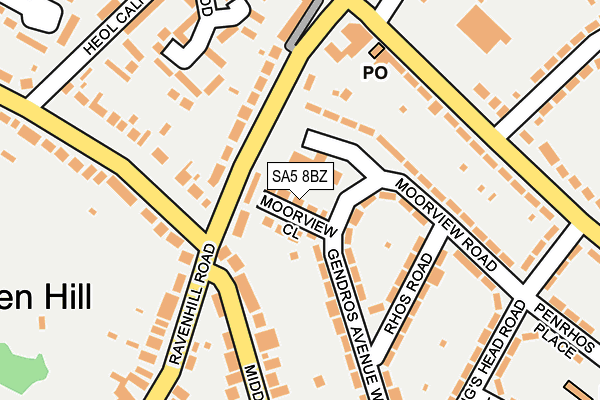 SA5 8BZ map - OS OpenMap – Local (Ordnance Survey)