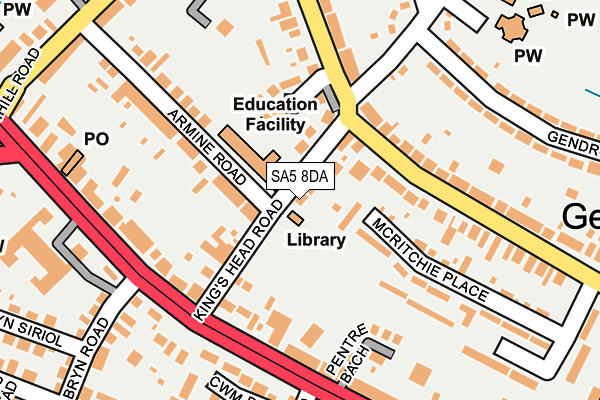 SA5 8DA map - OS OpenMap – Local (Ordnance Survey)