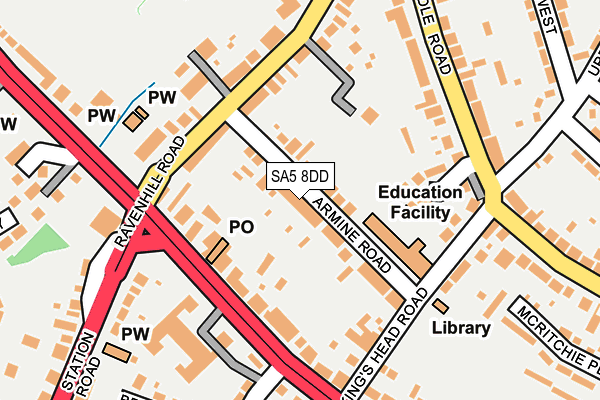 SA5 8DD map - OS OpenMap – Local (Ordnance Survey)