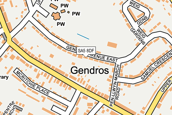 SA5 8DF map - OS OpenMap – Local (Ordnance Survey)