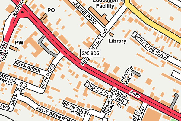 SA5 8DG map - OS OpenMap – Local (Ordnance Survey)