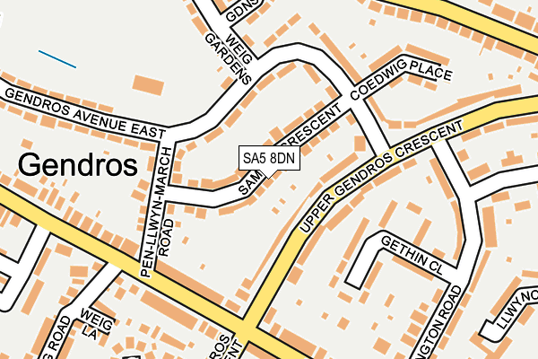 SA5 8DN map - OS OpenMap – Local (Ordnance Survey)
