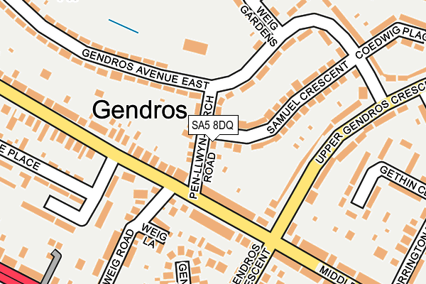 SA5 8DQ map - OS OpenMap – Local (Ordnance Survey)