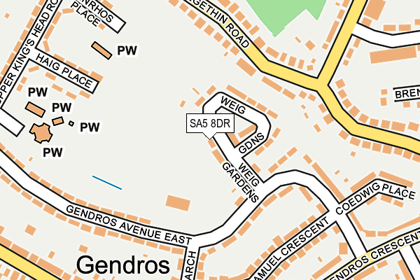 SA5 8DR map - OS OpenMap – Local (Ordnance Survey)