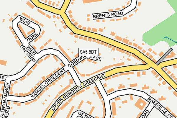 SA5 8DT map - OS OpenMap – Local (Ordnance Survey)