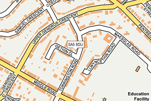 SA5 8DU map - OS OpenMap – Local (Ordnance Survey)