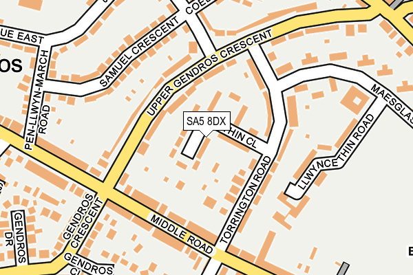 SA5 8DX map - OS OpenMap – Local (Ordnance Survey)