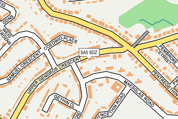 SA5 8DZ map - OS OpenMap – Local (Ordnance Survey)