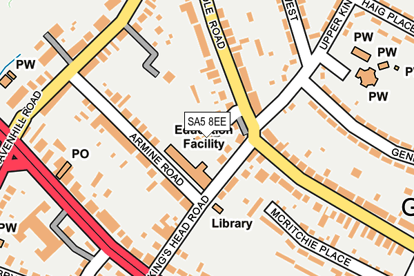 SA5 8EE map - OS OpenMap – Local (Ordnance Survey)