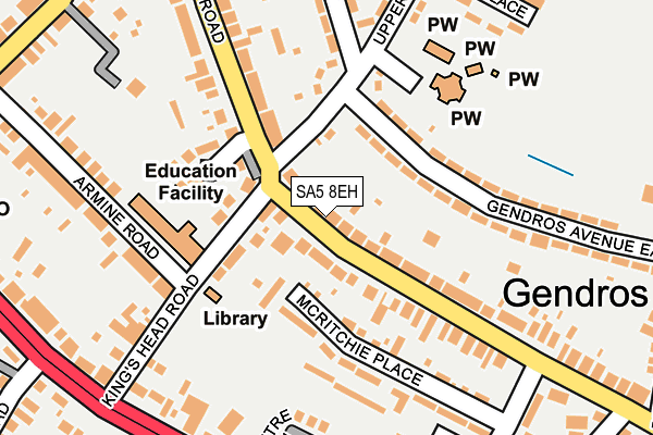 SA5 8EH map - OS OpenMap – Local (Ordnance Survey)