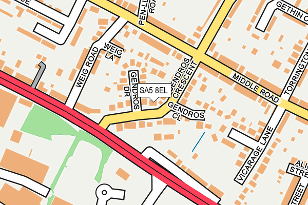 SA5 8EL map - OS OpenMap – Local (Ordnance Survey)