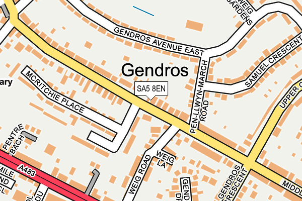 SA5 8EN map - OS OpenMap – Local (Ordnance Survey)