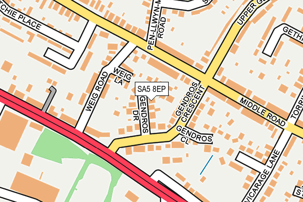 SA5 8EP map - OS OpenMap – Local (Ordnance Survey)