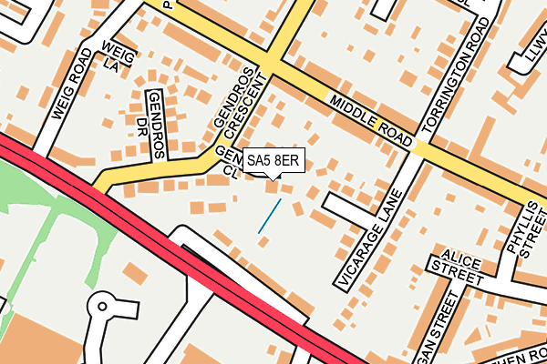 SA5 8ER map - OS OpenMap – Local (Ordnance Survey)