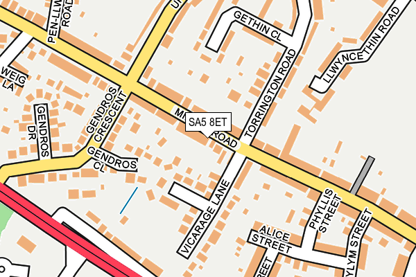 SA5 8ET map - OS OpenMap – Local (Ordnance Survey)