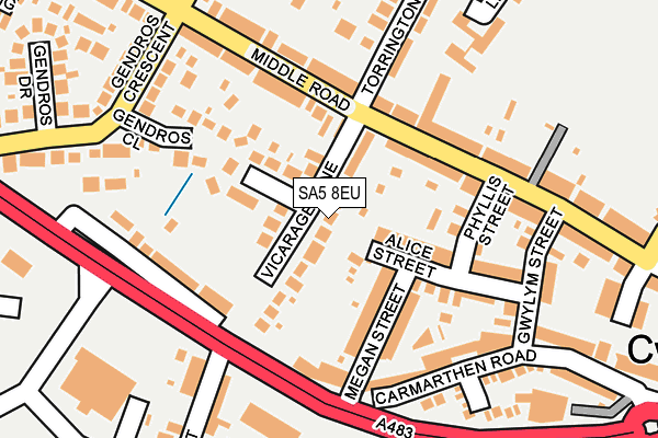 SA5 8EU map - OS OpenMap – Local (Ordnance Survey)