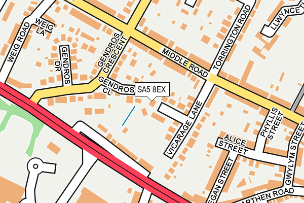 SA5 8EX map - OS OpenMap – Local (Ordnance Survey)