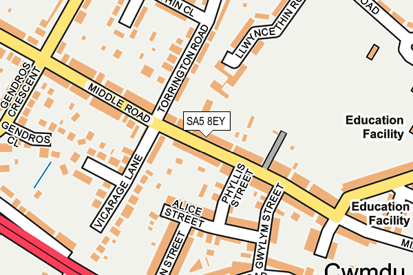 SA5 8EY map - OS OpenMap – Local (Ordnance Survey)