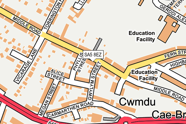 SA5 8EZ map - OS OpenMap – Local (Ordnance Survey)