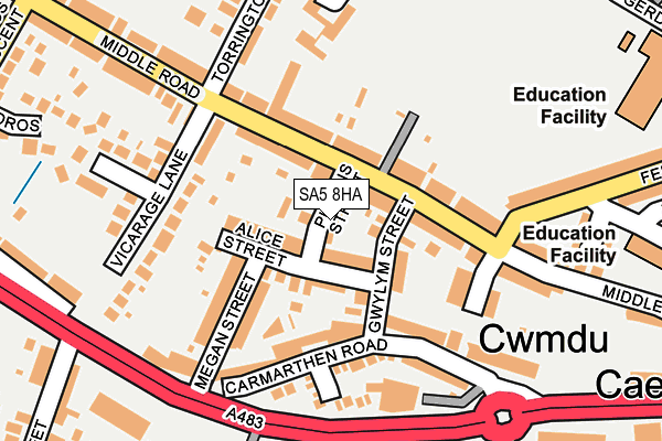 SA5 8HA map - OS OpenMap – Local (Ordnance Survey)