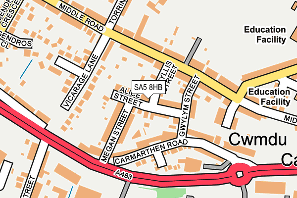 SA5 8HB map - OS OpenMap – Local (Ordnance Survey)