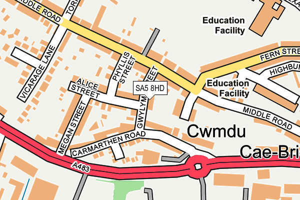 SA5 8HD map - OS OpenMap – Local (Ordnance Survey)