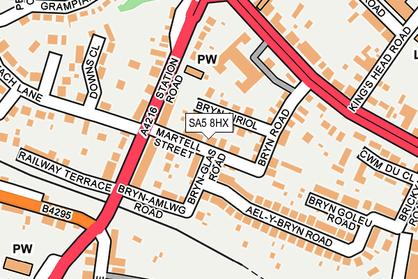 SA5 8HX map - OS OpenMap – Local (Ordnance Survey)