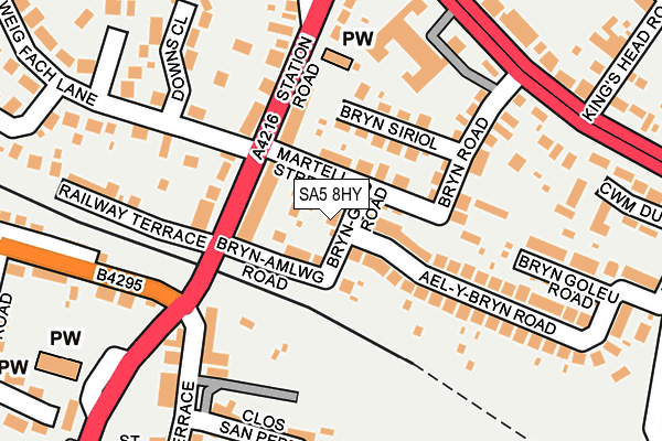 SA5 8HY map - OS OpenMap – Local (Ordnance Survey)