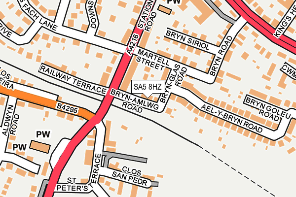 SA5 8HZ map - OS OpenMap – Local (Ordnance Survey)