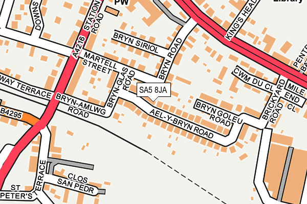 SA5 8JA map - OS OpenMap – Local (Ordnance Survey)