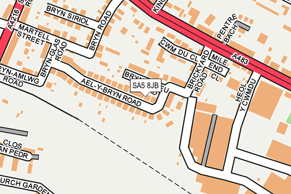 SA5 8JB map - OS OpenMap – Local (Ordnance Survey)