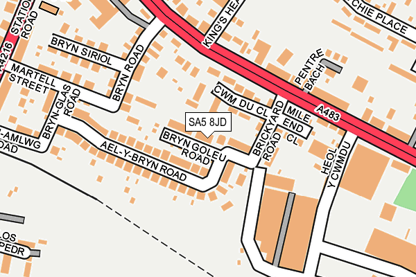 SA5 8JD map - OS OpenMap – Local (Ordnance Survey)