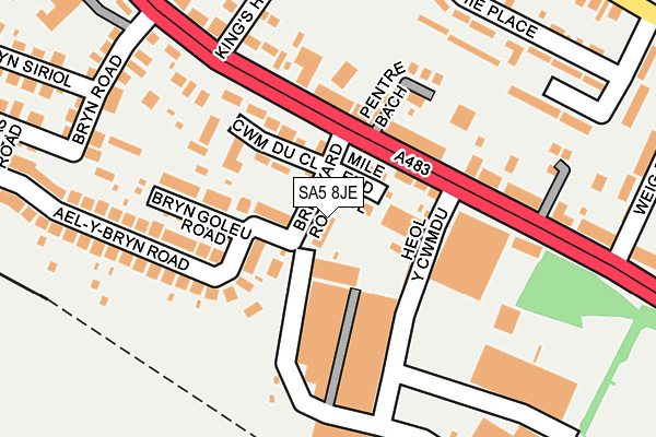 SA5 8JE map - OS OpenMap – Local (Ordnance Survey)