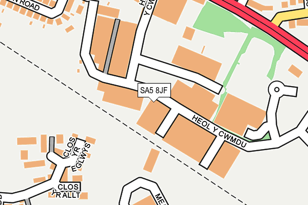 SA5 8JF map - OS OpenMap – Local (Ordnance Survey)