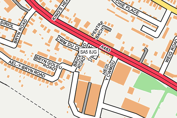 SA5 8JG map - OS OpenMap – Local (Ordnance Survey)
