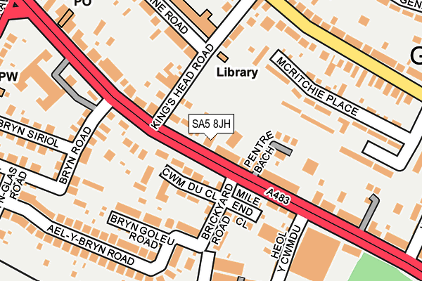 SA5 8JH map - OS OpenMap – Local (Ordnance Survey)