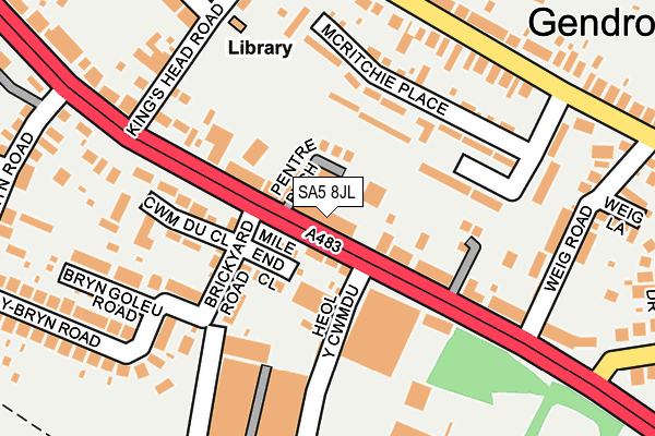 SA5 8JL map - OS OpenMap – Local (Ordnance Survey)