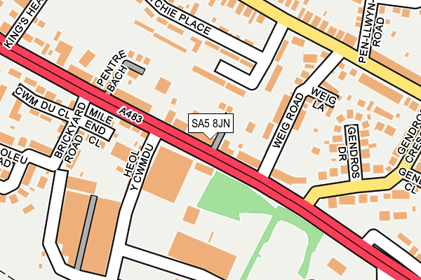 SA5 8JN map - OS OpenMap – Local (Ordnance Survey)
