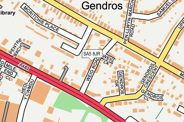 SA5 8JR map - OS OpenMap – Local (Ordnance Survey)