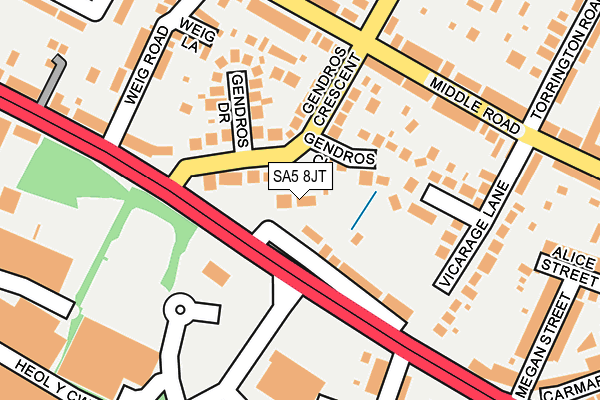 SA5 8JT map - OS OpenMap – Local (Ordnance Survey)