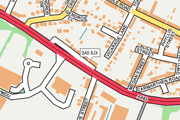 SA5 8JX map - OS OpenMap – Local (Ordnance Survey)