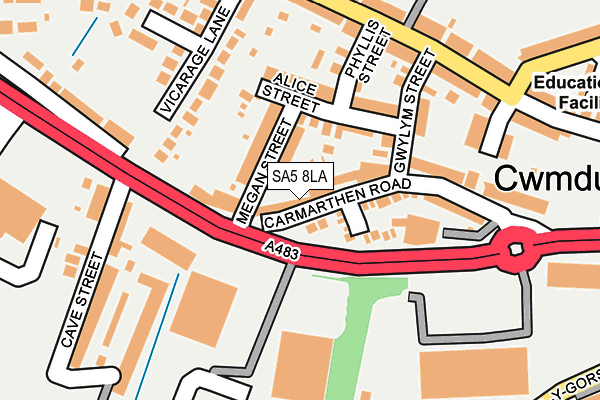 SA5 8LA map - OS OpenMap – Local (Ordnance Survey)