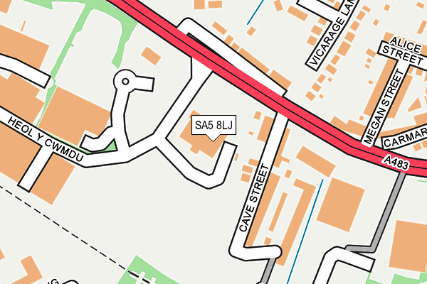 SA5 8LJ map - OS OpenMap – Local (Ordnance Survey)