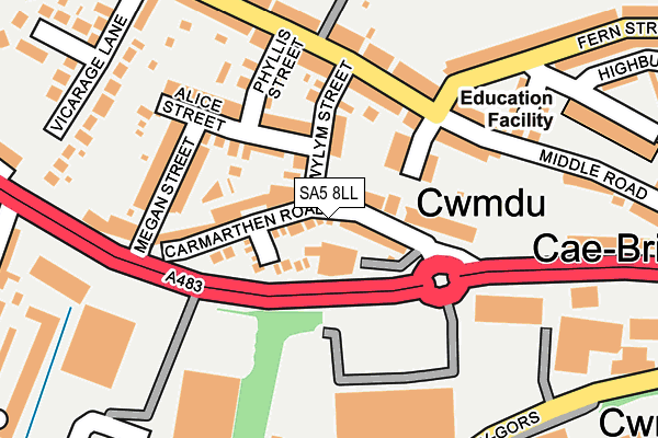 SA5 8LL map - OS OpenMap – Local (Ordnance Survey)