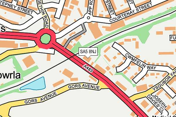 SA5 8NJ map - OS OpenMap – Local (Ordnance Survey)