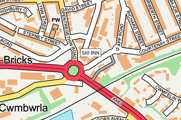 SA5 8NN map - OS OpenMap – Local (Ordnance Survey)