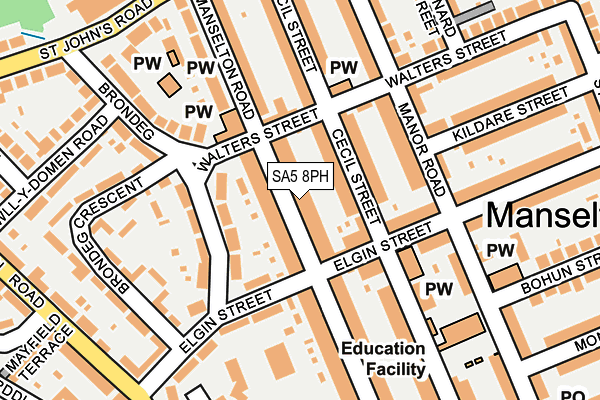 SA5 8PH map - OS OpenMap – Local (Ordnance Survey)