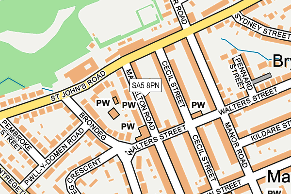 SA5 8PN map - OS OpenMap – Local (Ordnance Survey)