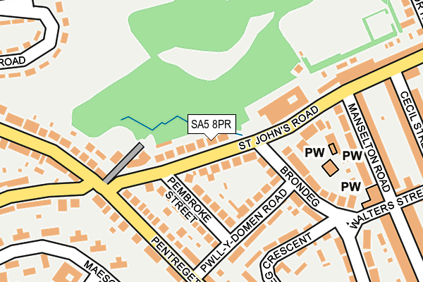 SA5 8PR map - OS OpenMap – Local (Ordnance Survey)
